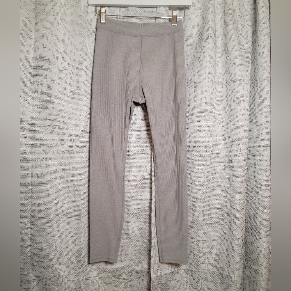 NWT Alo Yoga Women's Ribbed High Waist 7/8 Blissful Leggings Sz XS Gray